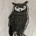 Screenprint / Linocut print - 5" x 7" Who Owl Fabric Print - Army Green