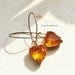 heart bezel clear jewel drop kidney hoop earrings in amber or ocean blue