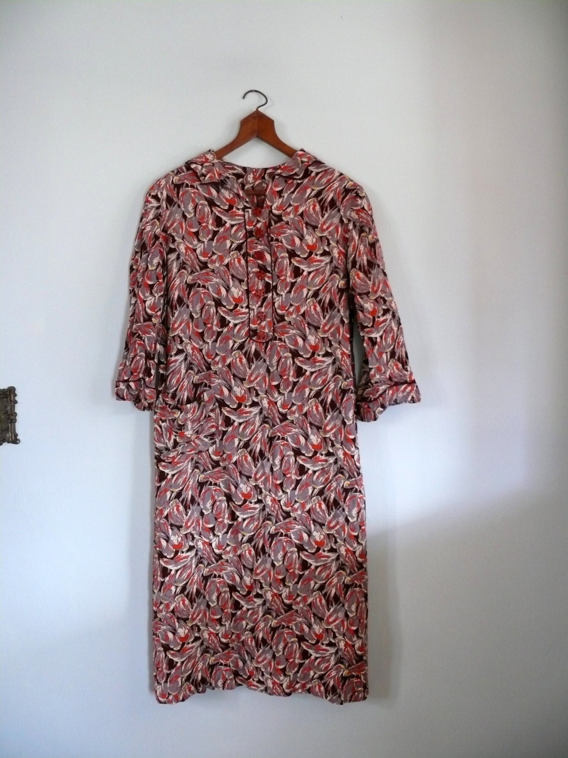 vintage 1920s Dress  // Cotton 20s Dress // Tulip Party