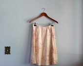 1970s Vintage Skirt // Sailboat and Bird Print