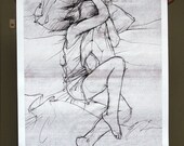 The Science of Missing You - super large print - black and white figurative art poster