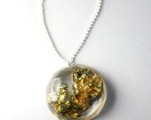 Round shaped pendant  - crystal resin necklace