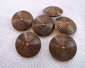 Copper Vintage Buttons - Metal Buttons - Concentric Circles