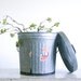 Vintage Galvanized Trash Can with Lid / Industrial Decor