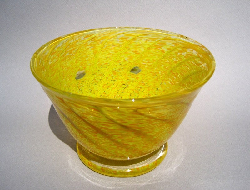 Hand Blown Glass Footed Bowl (YC-B)
