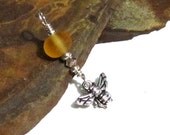 Topaz Glass lampworked bead silver Terra cast vintage style Bee Charm