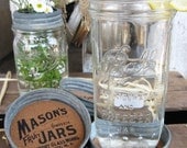 Canning Jar Coasters - "Mason Fruit Jars" - Wide Mouth Lids - Kerr Ball Farmhouse Country Cottage Chic Wedding Supplies