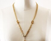 Vintage EMMONS Gold Filigree Beaded Necklace