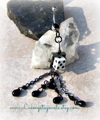 Dice Belly Button Ring, Belly Button Jewelry, Hipster, Direct Checkout, Ready to Ship