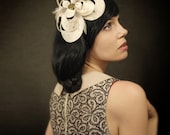 Sculptural  Cream Felt Wedding Hairpiece - Bridal Series