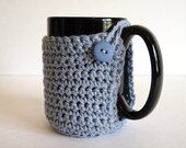 Crochet Mug Cozy in Blue, for Coffee Lovers and Tea Drinkers