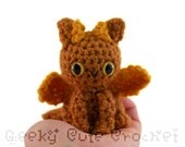 Dragon Amigurumi Crocheted Toy in Honey and Gold