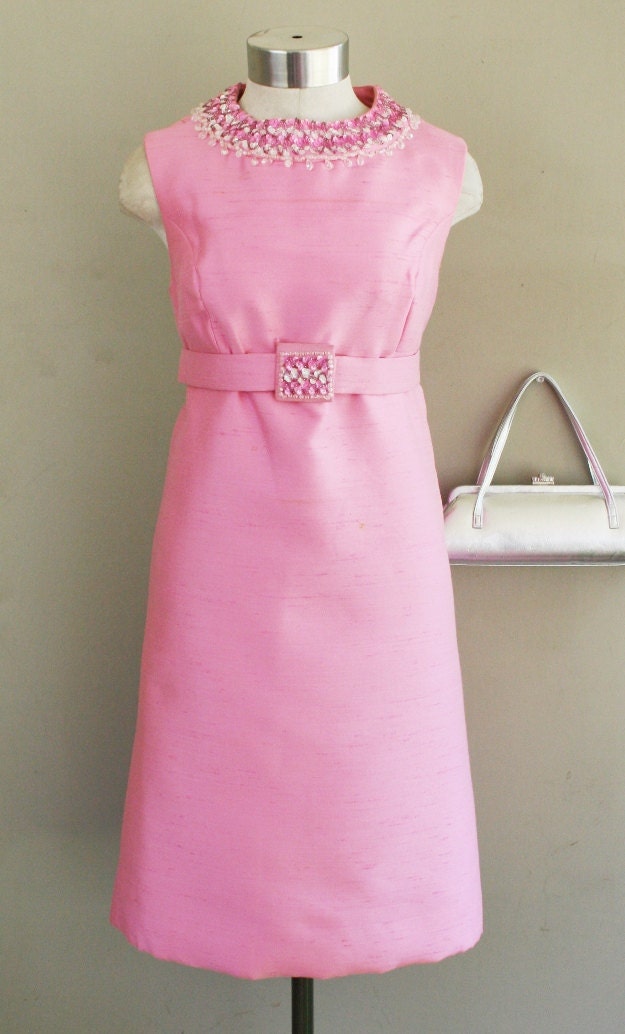 A page out of Camelot - Jackie O style - Mid Century Modern - Cocktail Dress - Beaded