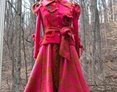 Reserved for Kerene. Sweater COAT with felted flowers. Size Small/ Medium. Ready to ship