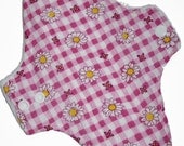 Pink Gingham Daisy Reusable Cloth Pantyliner Pad