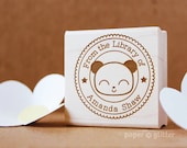 Panda Round Rubber Stamp