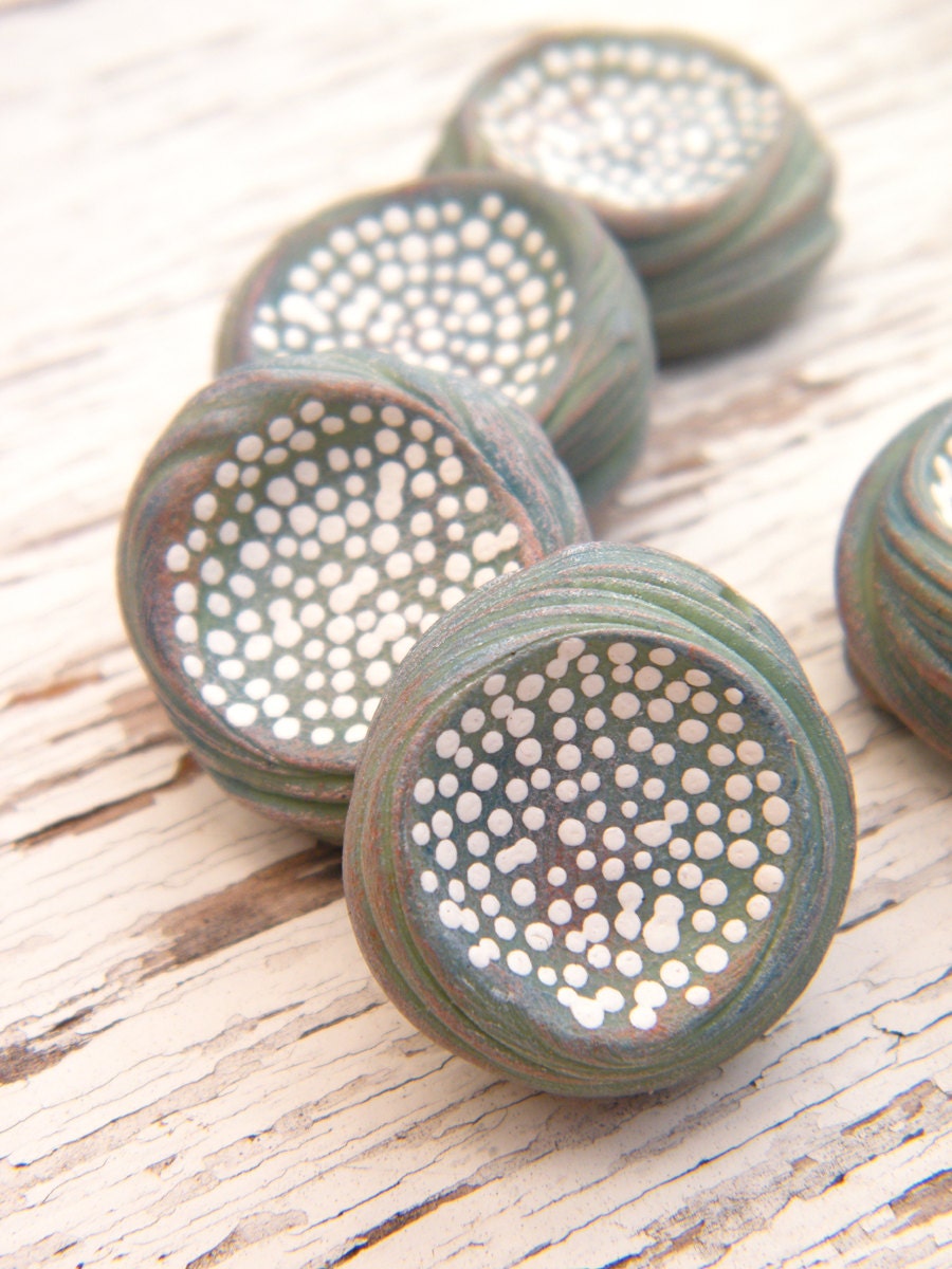ONLY ONES Rustic Speckle Beads in sea foam green (ready to ship)