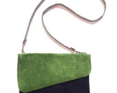 NEW - Color Blocked Suede Leather Crossbody - Small