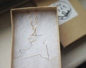 Custom State Necklace- New York State Necklace- I Love New York Necklace- Personalized Necklace- Custom Country Necklace