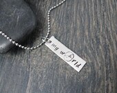 Hand Stamped Aluminium Tag Necklace : My World
