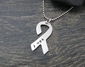 Hand Stamped Aluminium Ribbon Necklace : I won