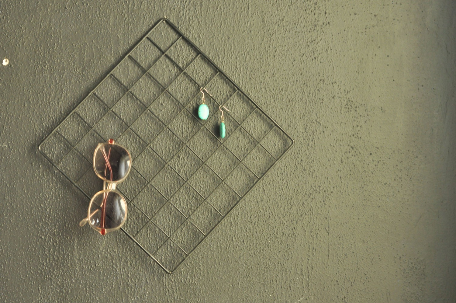Vintage 80s Black Painted Metal Grids for Display or Decoration