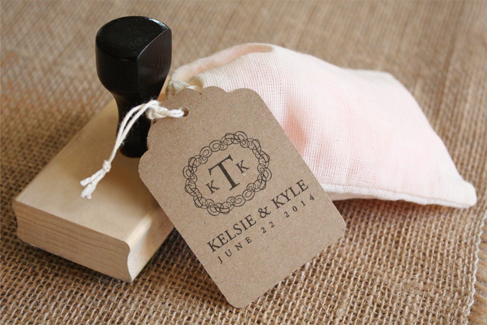 DIY Favor Tag Stamp - CUSTOM WORDING  - Encircled
