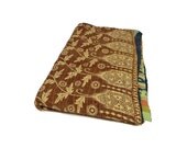 Vintage Kantha Quilt - Recycled Sari Blanket