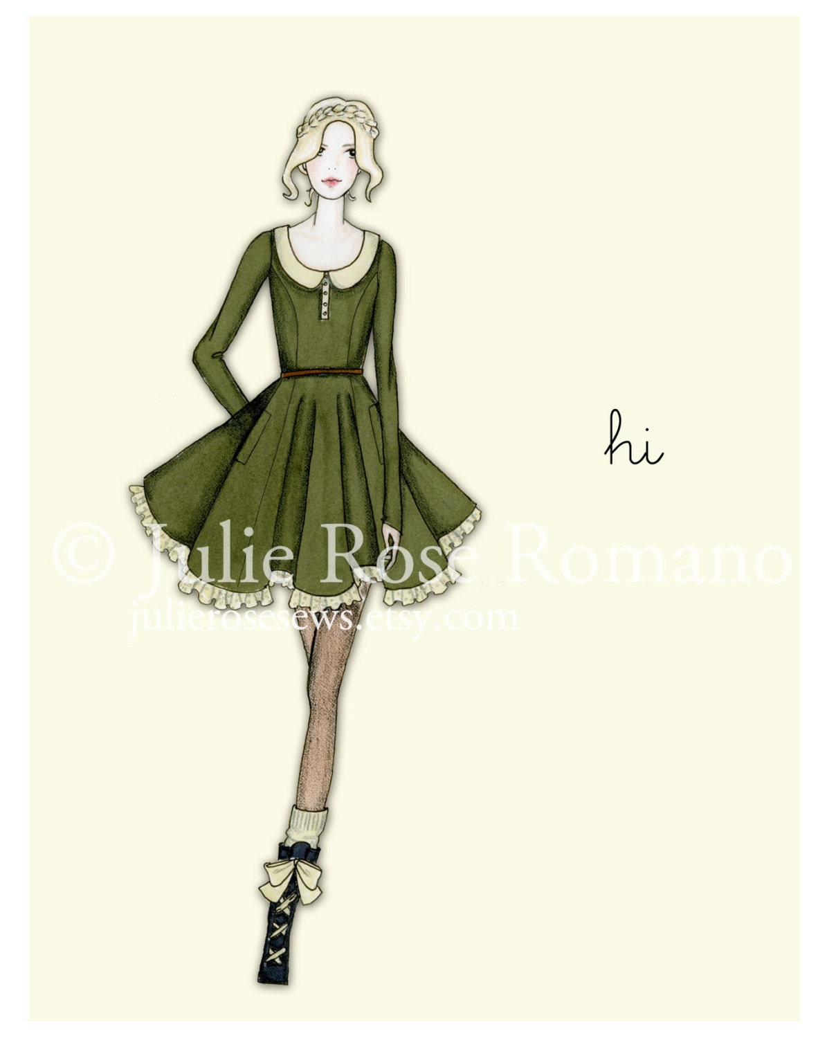 Winter Fashion Illustration Note Cards, Set of 5, Blank Inside