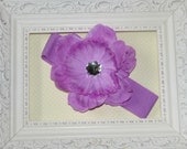 Infant Girl Headband Stretch Peony Flower - Purple