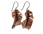 Metalwork Earrings, Fold Form Jewelry, Hammered Copper Earrings, Copper Jewelry, Tribal, Rustic, Earthy, Rust