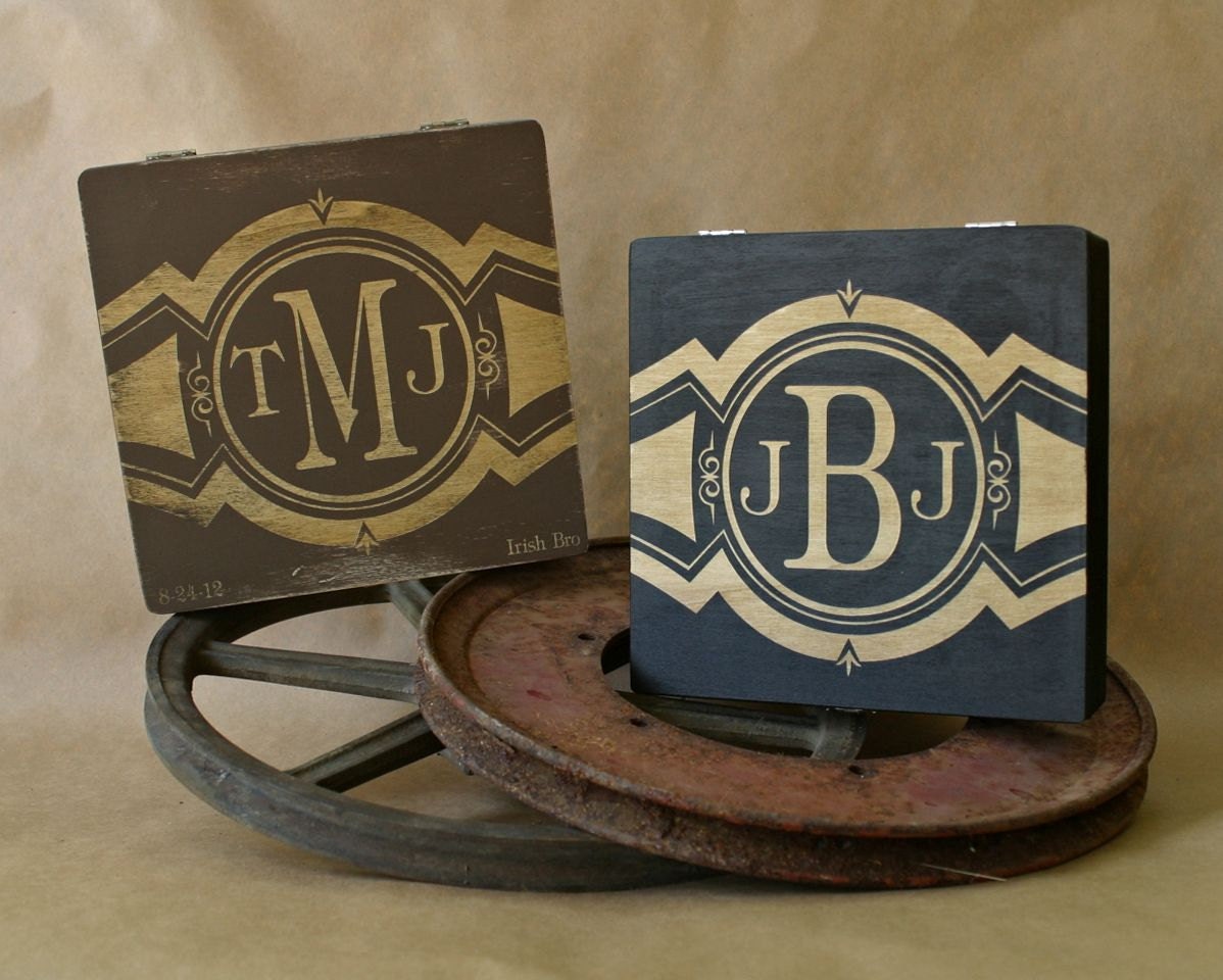 Buy cigar of the month gift - Bride Groom's Box, Grooms Gift, Groomsmen Gifts, Personalized Gift For Groomsmen, Jewelry Box, Watch Box or Cigar Box