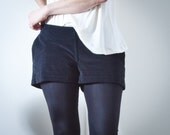 Black velvet shorts, boho chic, bohemian, size large, leggings, autumn fashion, summer fashion, winter fashion, city style
