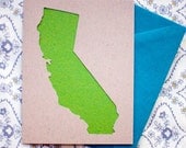 California Die-Cut Card - Green & Turquoise