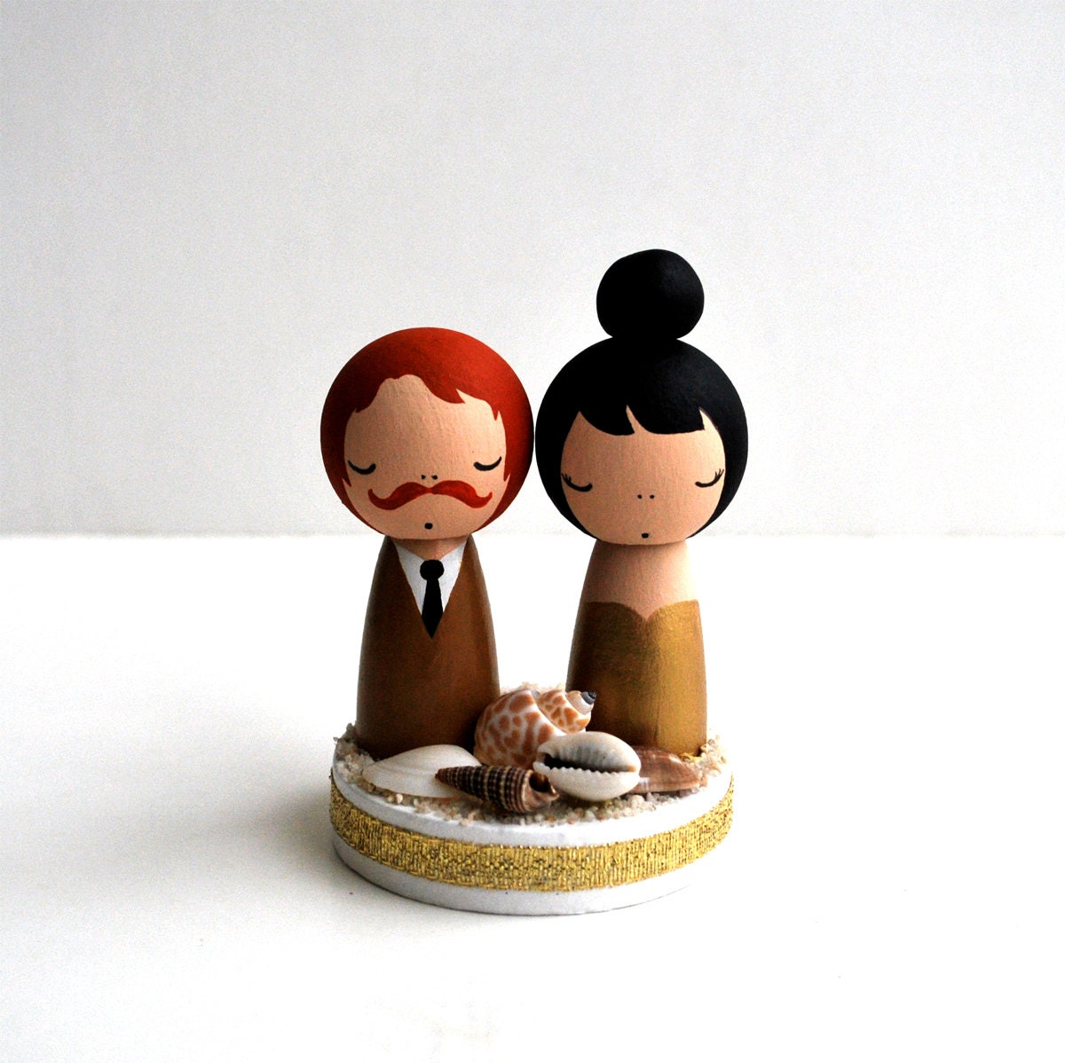 Custom Bliss on a Beach Mini Wedding Cake Topper