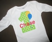 Personalized Balloon Birthday Shirt or bodysuit- Choose your colors