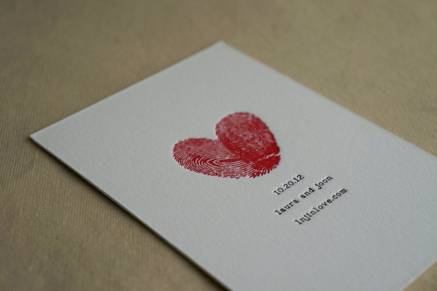 Fingerprint Letterpress Save the Date
