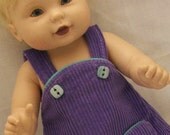 Adorable Purple Corduroy Jumper fits 12-13 inch baby dolls