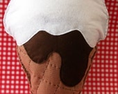 Cute Chocolate Ice Cream Cone Plush Soft Toy/Cushion/Pillow Cool Fun Smile