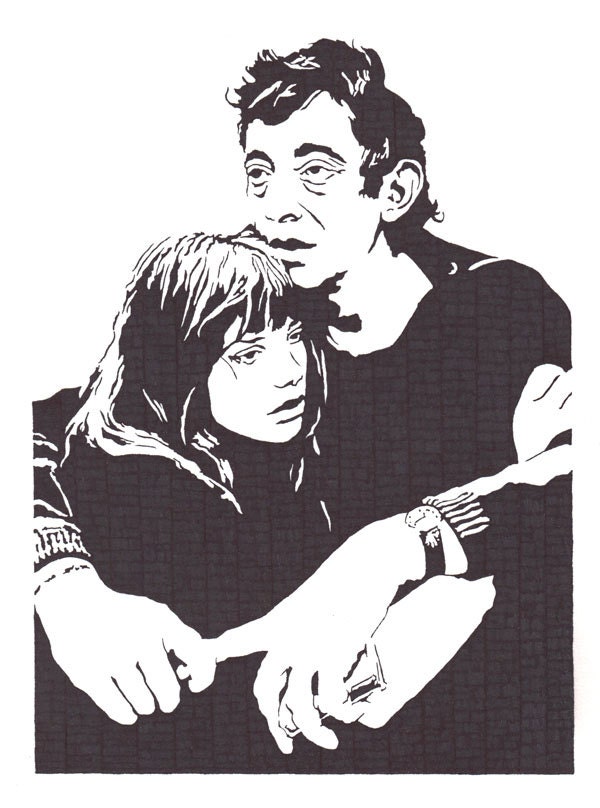 Serge Gainsbourg and Jane Birkin - Je t'aime . . . moi non plus - Original Illustration