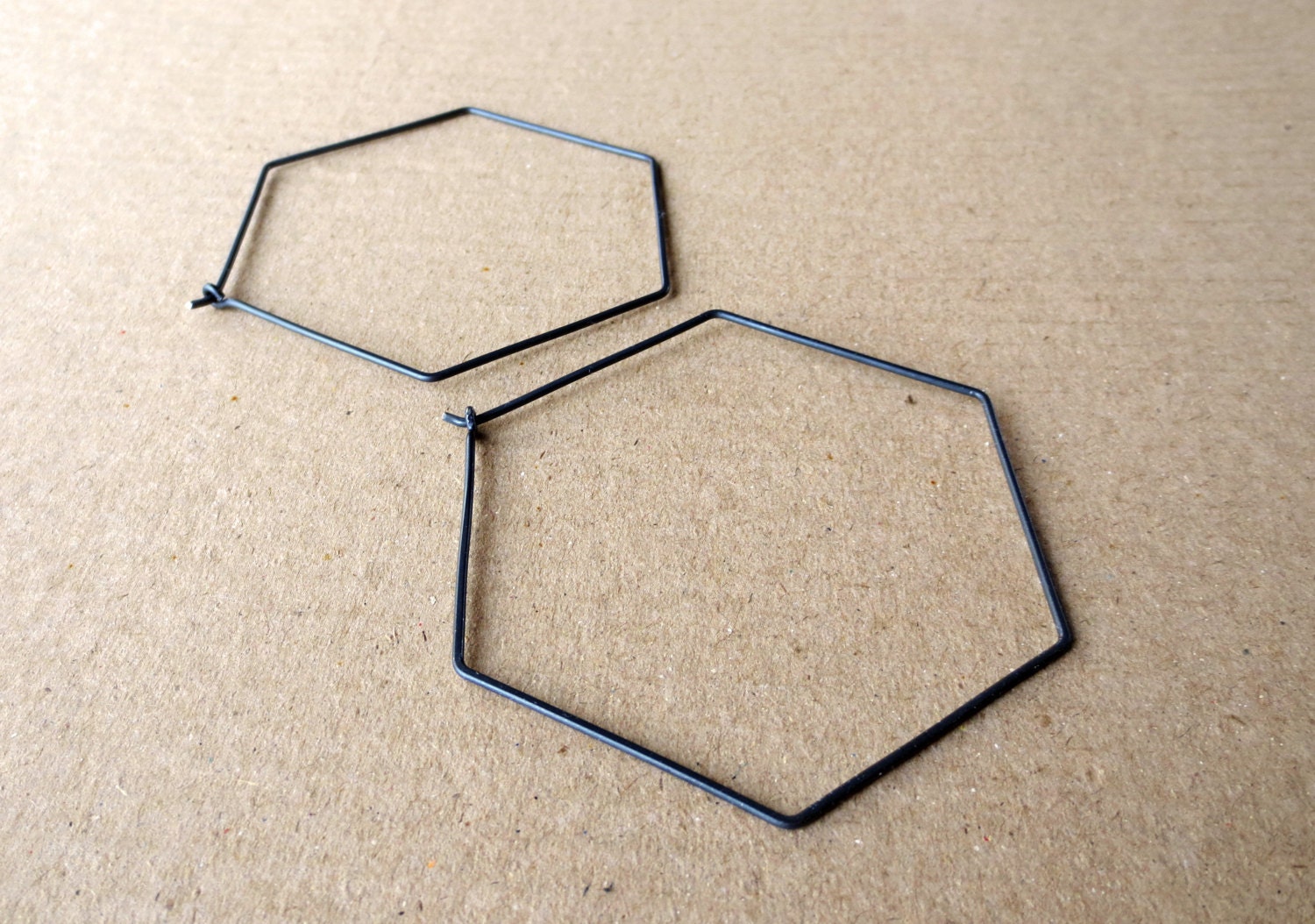Silver Hexagonal Earrings