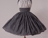 Gingham Halter Dress Retro Rockabilly Pin up Pinup Halter Swing Dress Custom Size Made to Measure Plus Size