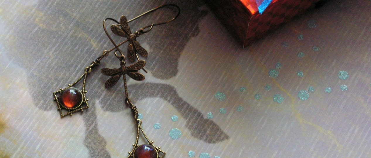 Dragon's Breath Fire Opals with Dragonflies Sale