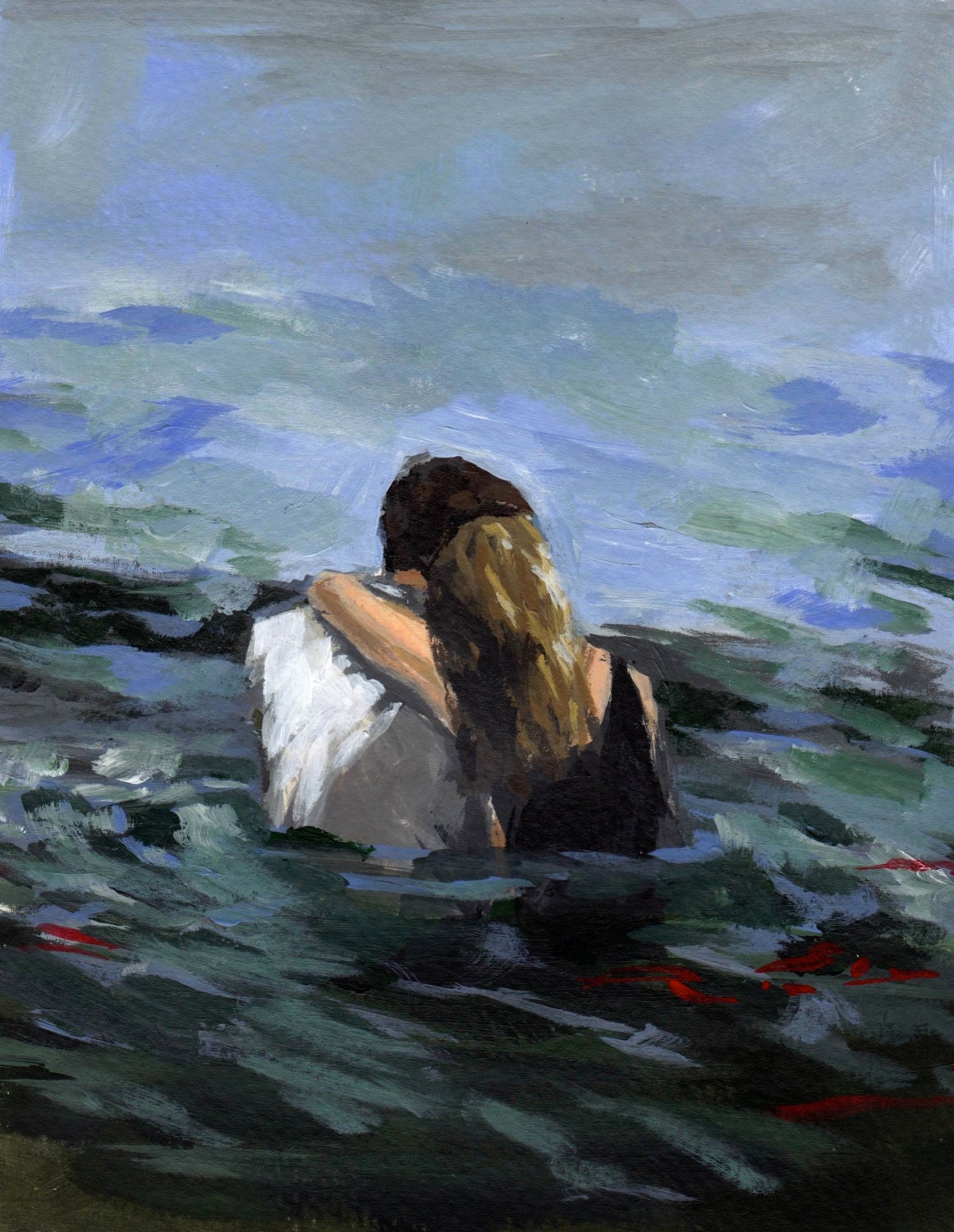 Capsized . extra large giclee art poster print of original painting