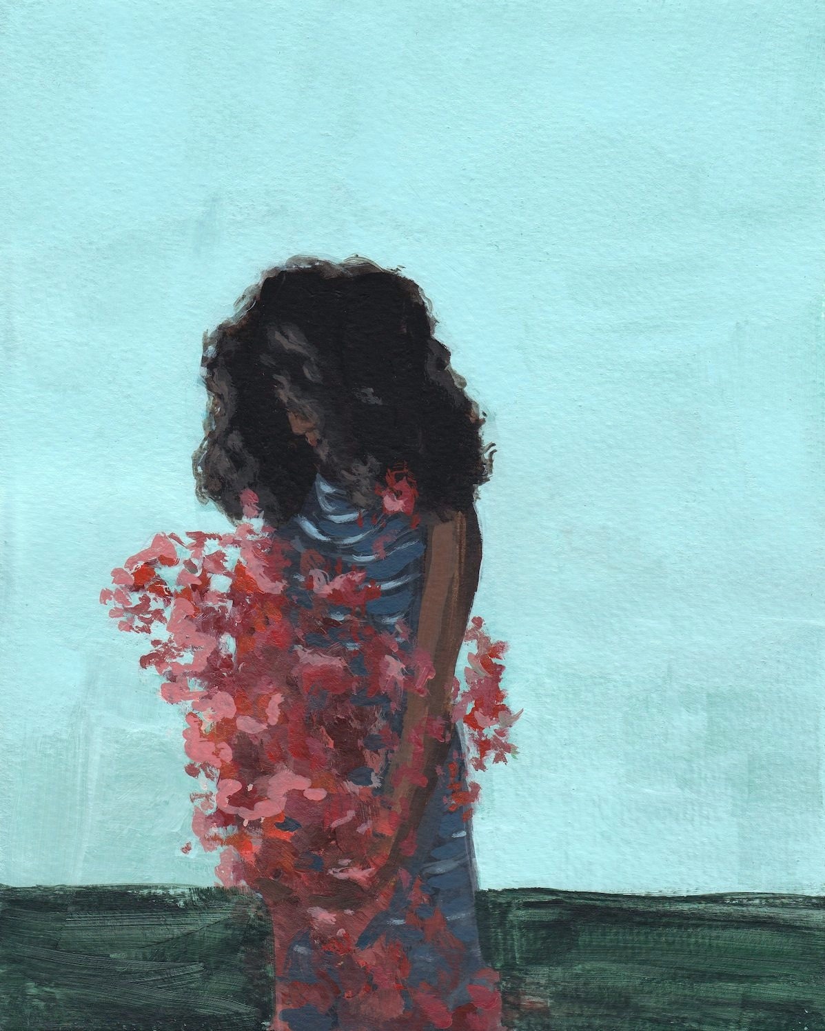 Grown Up . original acrylic painting on watercolor paper
