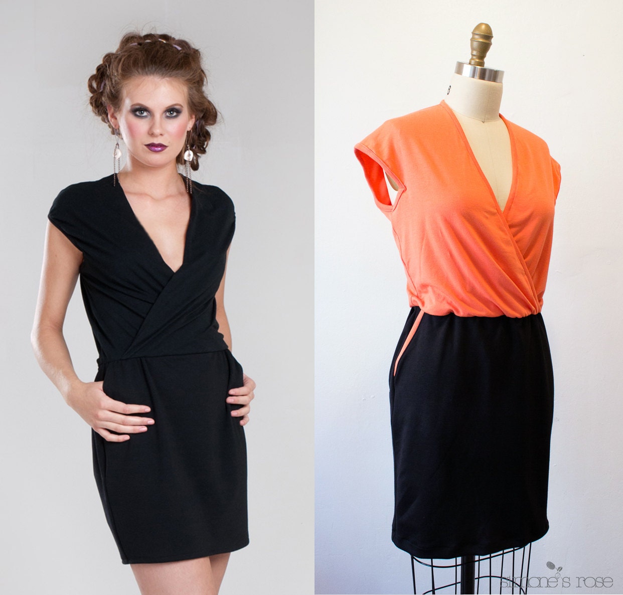 Colour Block Portman dress - Eco fashion spring dress - XS, S, M, L, XL & custom sizing