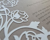 Papercut Ketubah - Art Nouveau Roses on Kraft Paper