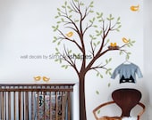 Baby Nursery Wall Decal: Tree with Birds and Nest Decal - Original Design by Simple Shapes