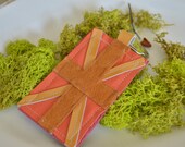 Genuine Leather Key Chain - handmade - Union Jack design