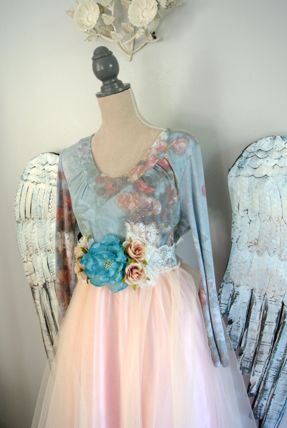 Summer dresses, barn wedding dress, gown, maxi dress, shabby tulle dress, funky, romantic country chic, true rebel clothing L/XL